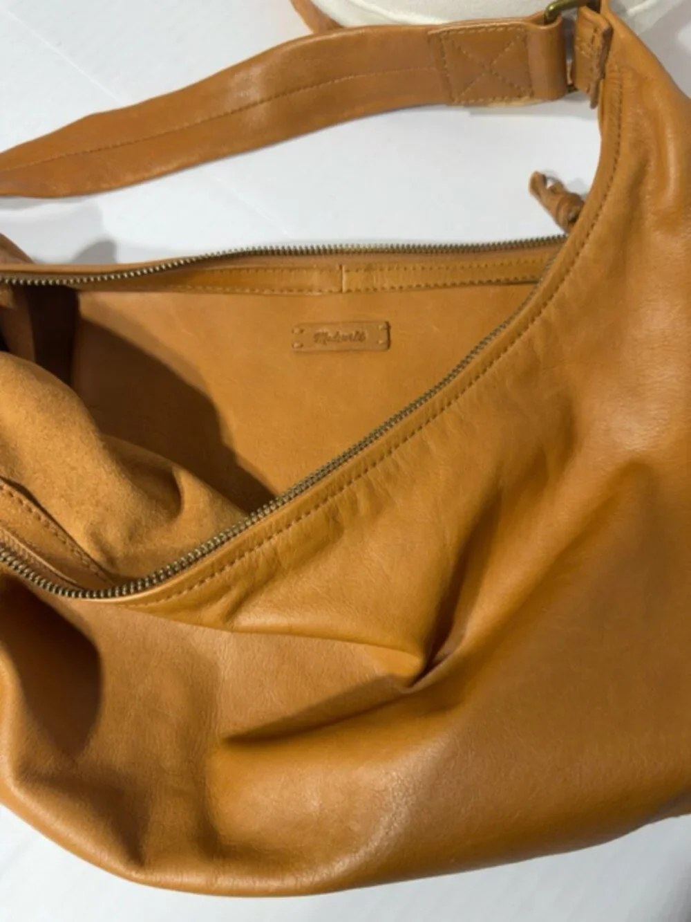 Madewell Cognac Brown Leather Hobo Shoulder Bag
